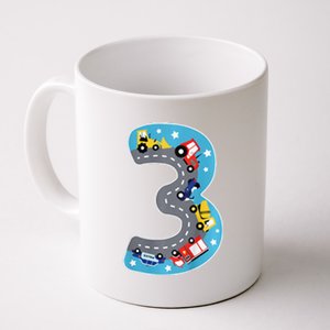 3 Th Birthday Three Years Number Number 3 Car Road Coffee Mug