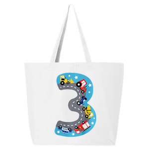 3 Th Birthday Three Years Number Number 3 Car Road 25L Jumbo Tote