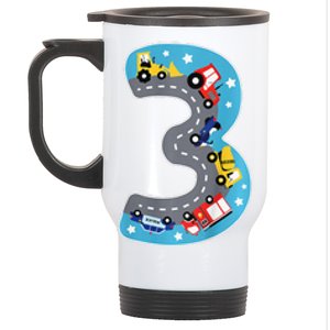 3 Th Birthday Three Years Number Number 3 Car Road Stainless Steel Travel Mug