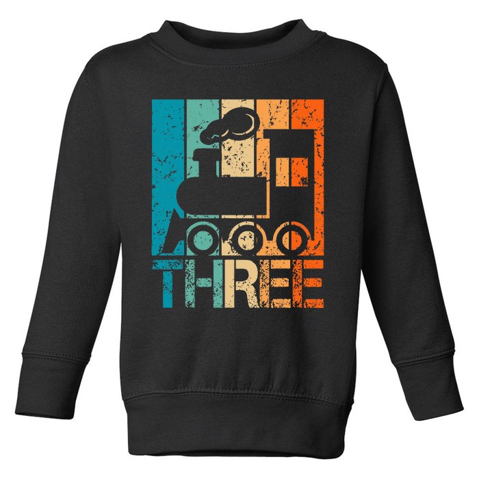 3rd Train Birthday 3 Year Old 3yr Birthday Train Toddler Sweatshirt