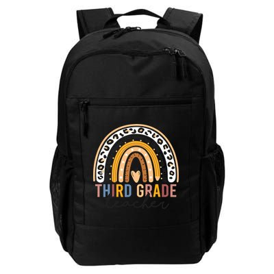 3rd Third Grade Teacher Cute Leopard Rainbow To School Backpack