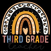 3rd Third Grade Teacher Cute Leopard Rainbow To School 16 in Basic Backpack