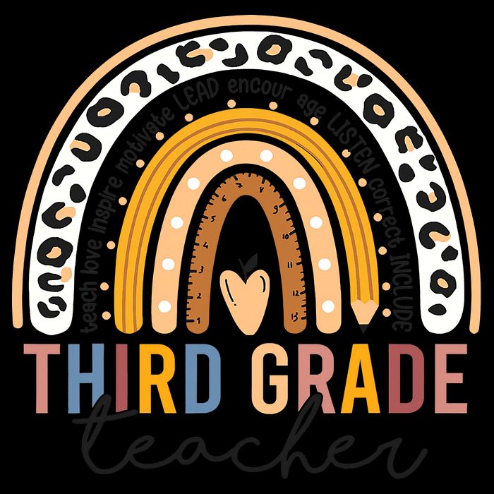 3rd Third Grade Teacher Cute Leopard Rainbow To School 16 in Basic Backpack