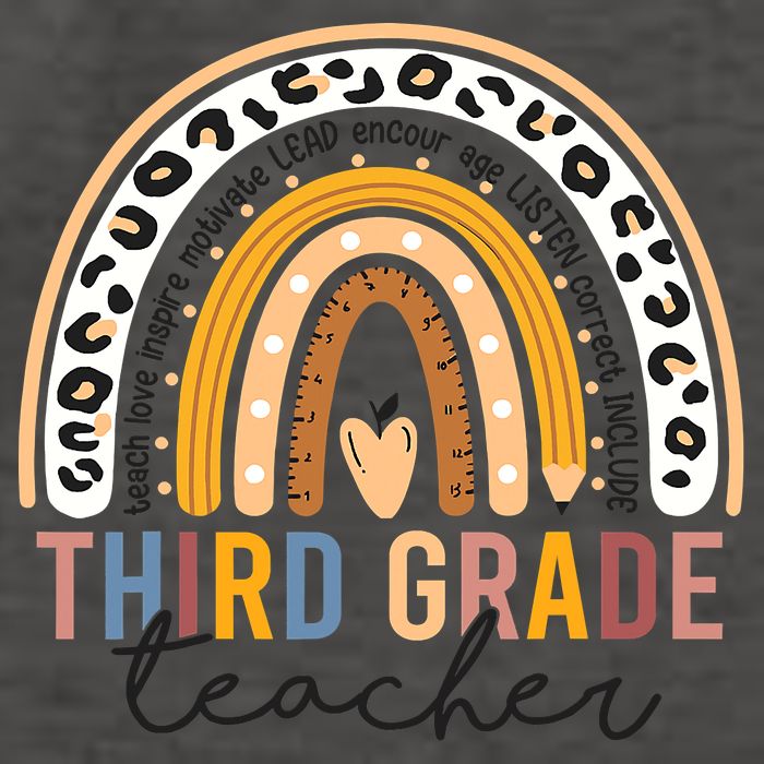 3rd Third Grade Teacher Cute Leopard Rainbow To School Vector Backpack