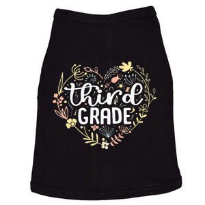 3rd Third Grade Floral Heart Back To School Teacher Doggie Tank