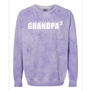 3rd Third Time Grandpa Of 3 Cute Gift Colorblast Crewneck Sweatshirt