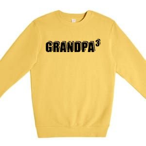 3rd Third Time Grandpa Of 3 Cute Gift Premium Crewneck Sweatshirt