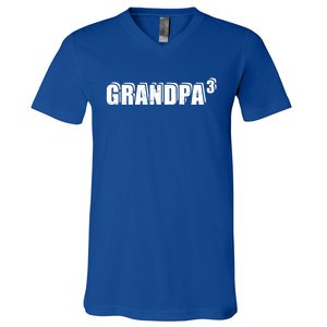 3rd Third Time Grandpa Of 3 Cute Gift V-Neck T-Shirt