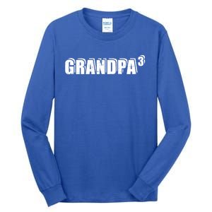 3rd Third Time Grandpa Of 3 Cute Gift Tall Long Sleeve T-Shirt