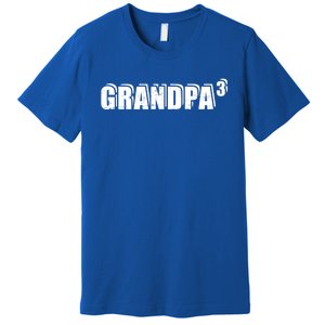 3rd Third Time Grandpa Of 3 Cute Gift Premium T-Shirt