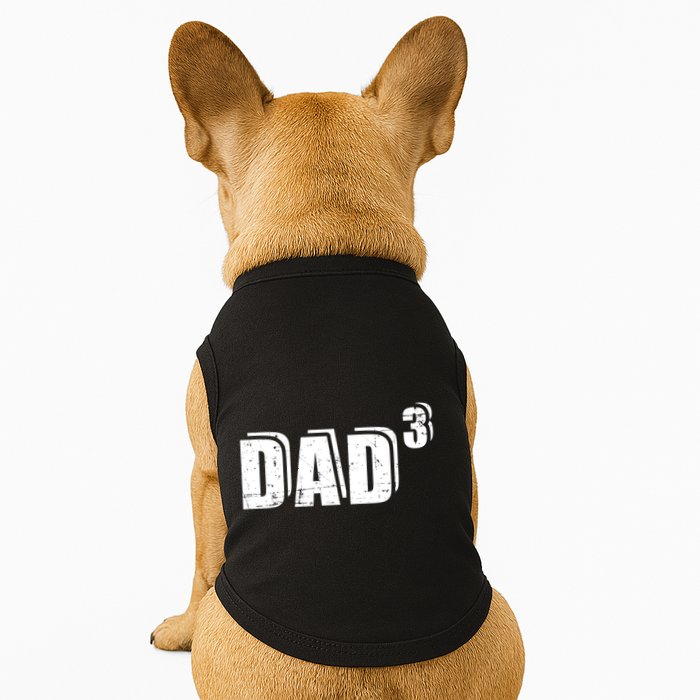 3rd Third Time Dad Father Of 3 Announcet Gift Doggie Tank