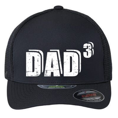 3rd Third Time Dad Father Of 3 Announcet Gift Flexfit Unipanel Trucker Cap
