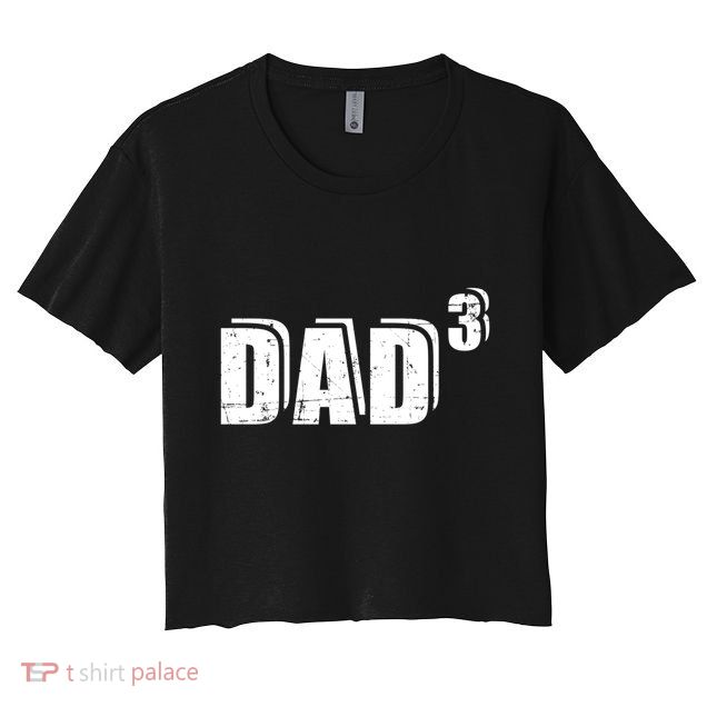 3rd Third Time Dad Father Of 3 Announcet Gift Crop Top