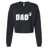 3rd Third Time Dad Father Of 3 Announcet Gift Cropped Pullover Crew