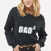 3rd Third Time Dad Father Of 3 Announcet Gift Cropped Pullover Crew