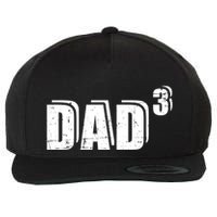 3rd Third Time Dad Father Of 3 Announcet Gift Wool Snapback Cap