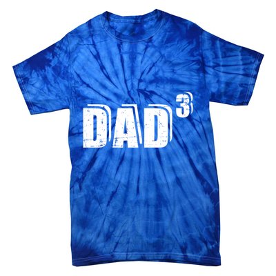 3rd Third Time Dad Father Of 3 Announcet Gift Tie-Dye T-Shirt