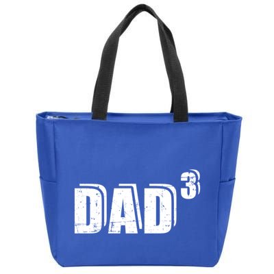 3rd Third Time Dad Father Of 3 Announcet Gift Zip Tote Bag