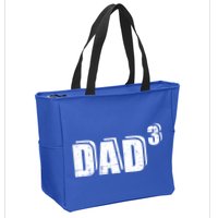 3rd Third Time Dad Father Of 3 Announcet Gift Zip Tote Bag