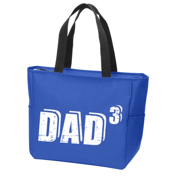 3rd Third Time Dad Father Of 3 Announcet Gift Zip Tote Bag