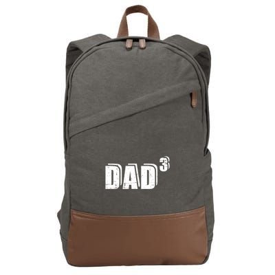 3rd Third Time Dad Father Of 3 Announcet Gift Cotton Canvas Backpack