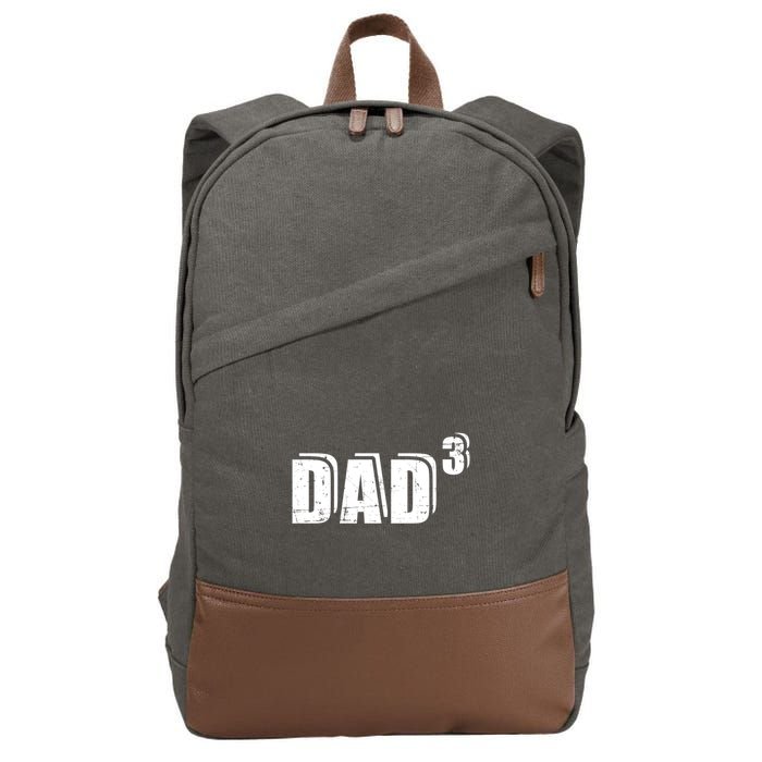 3rd Third Time Dad Father Of 3 Announcet Gift Cotton Canvas Backpack