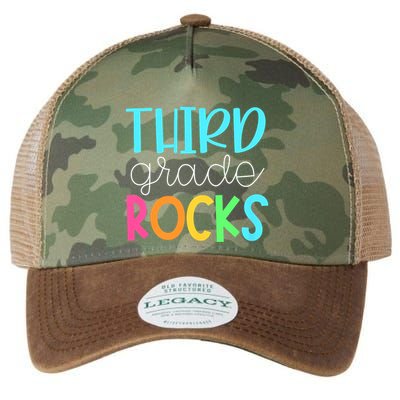 3rd Teacher Team Third Grade Rocks First Day Of Back To School Legacy Tie Dye Trucker Hat