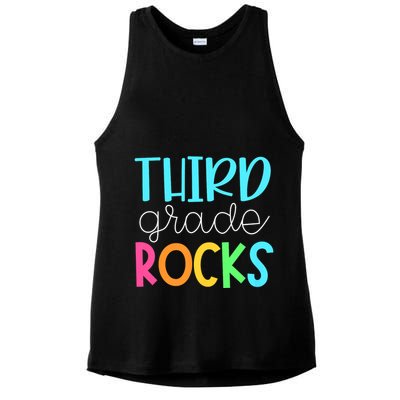 3rd Teacher Team Third Grade Rocks First Day Of Back To School Ladies PosiCharge Tri-Blend Wicking Tank