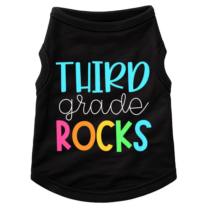 3rd Teacher Team Third Grade Rocks First Day Of Back To School Doggie Tank