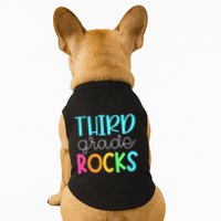 3rd Teacher Team Third Grade Rocks First Day Of Back To School Doggie Tank