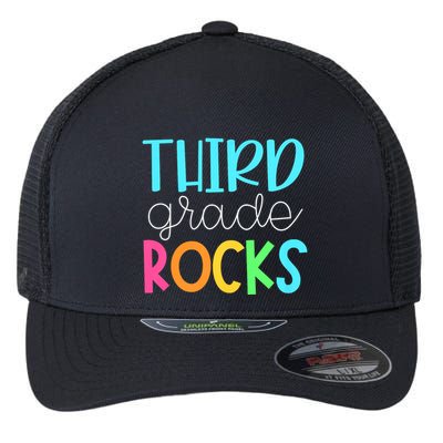3rd Teacher Team Third Grade Rocks First Day Of Back To School Flexfit Unipanel Trucker Cap