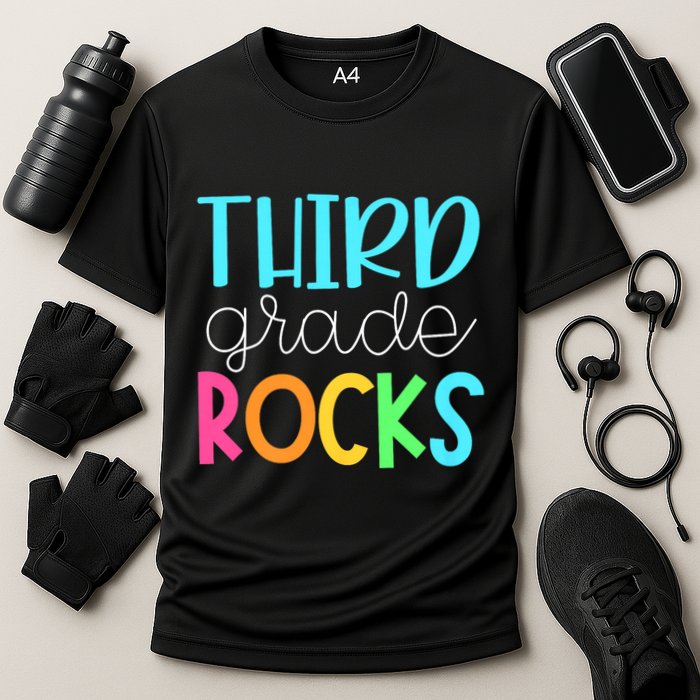 3rd Teacher Team Third Grade Rocks First Day Of Back To School Performance Shirt