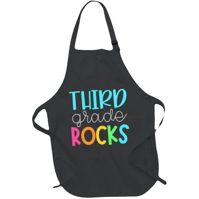 3rd Teacher Team Third Grade Rocks First Day Of Back To School Full-Length Apron With Pockets
