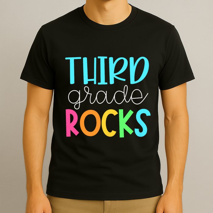 3rd Teacher Team Third Grade Rocks First Day Of Back To School T-Shirt