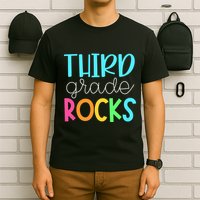 3rd Teacher Team Third Grade Rocks First Day Of Back To School T-Shirt