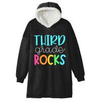 3rd Teacher Team Third Grade Rocks First Day Of Back To School Hooded Wearable Blanket
