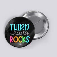 3rd Teacher Team Third Grade Rocks First Day Of Back To School Button