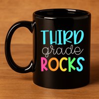 3rd Teacher Team Third Grade Rocks First Day Of Back To School 11oz C Handle Ceramic Mug