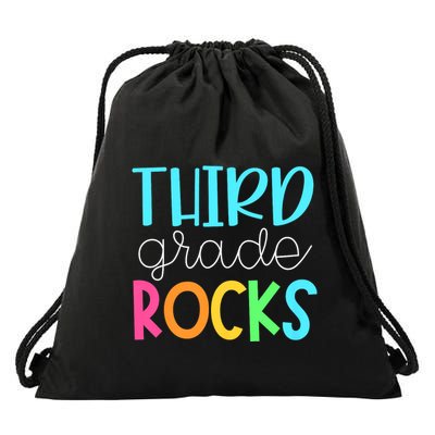 3rd Teacher Team Third Grade Rocks First Day Of Back To School Drawstring Bag