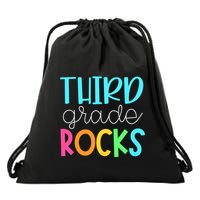 3rd Teacher Team Third Grade Rocks First Day Of Back To School Drawstring Bag