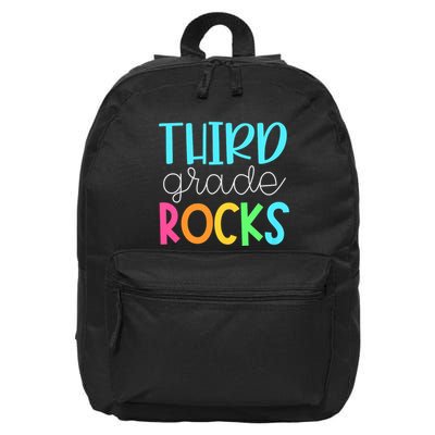 3rd Teacher Team Third Grade Rocks First Day Of Back To School 16 in Basic Backpack