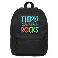 3rd Teacher Team Third Grade Rocks First Day Of Back To School 16 in Basic Backpack