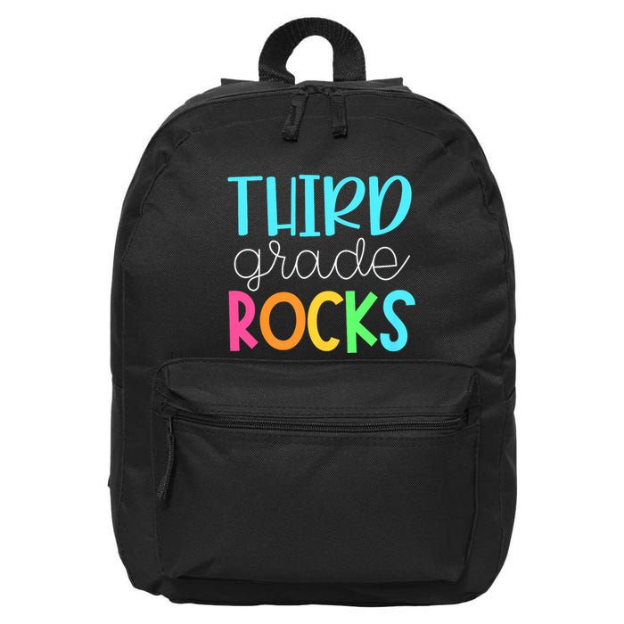 3rd Teacher Team Third Grade Rocks First Day Of Back To School 16 in Basic Backpack