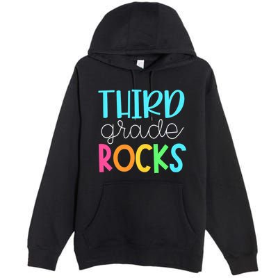 3rd Teacher Team Third Grade Rocks First Day Of Back To School Premium Pullover Hoodie