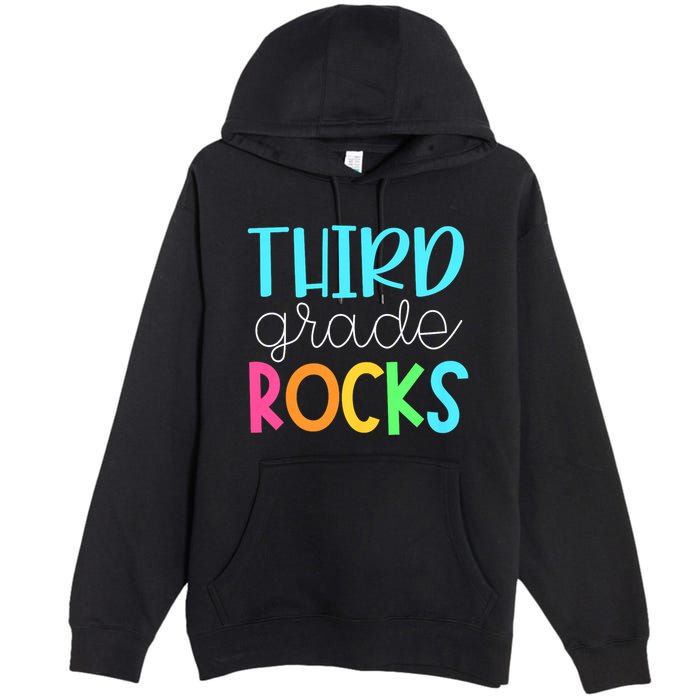 3rd Teacher Team Third Grade Rocks First Day Of Back To School Premium Pullover Hoodie