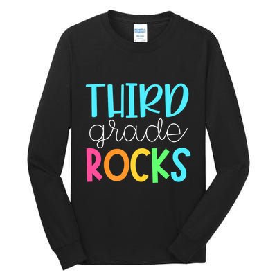 3rd Teacher Team Third Grade Rocks First Day Of Back To School Tall Long Sleeve T-Shirt
