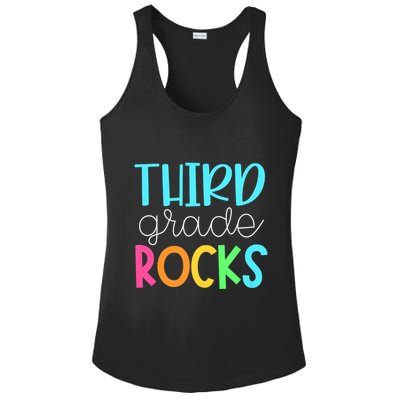 3rd Teacher Team Third Grade Rocks First Day Of Back To School Ladies PosiCharge Competitor Racerback Tank