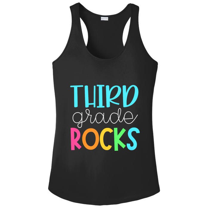 3rd Teacher Team Third Grade Rocks First Day Of Back To School Ladies PosiCharge Competitor Racerback Tank