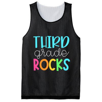3rd Teacher Team Third Grade Rocks First Day Of Back To School Mesh Reversible Basketball Jersey Tank