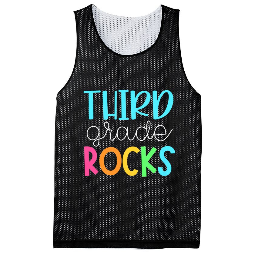 3rd Teacher Team Third Grade Rocks First Day Of Back To School Mesh Reversible Basketball Jersey Tank